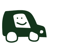Icon of car with small square happy face